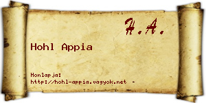 Hohl Appia névjegykártya